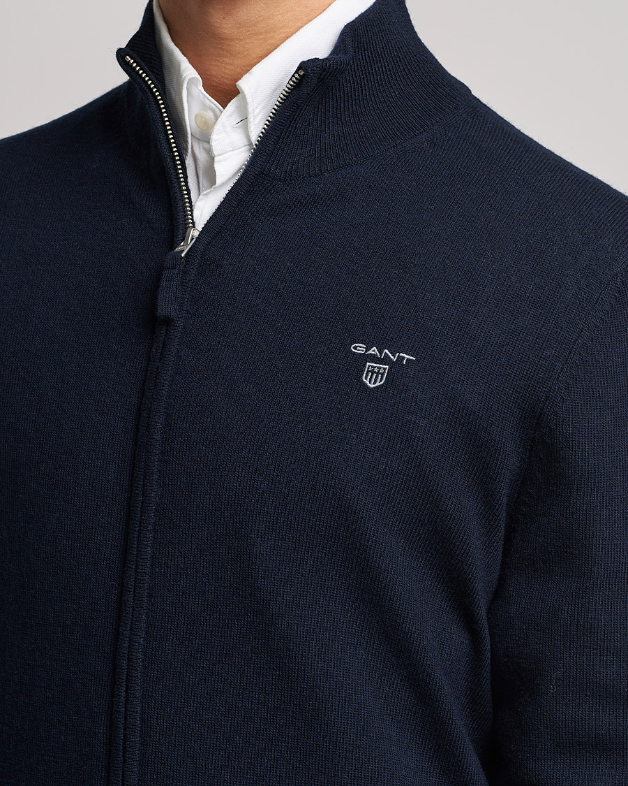 Herren | Pullover | GANT | Lambswool Full Zip Marine