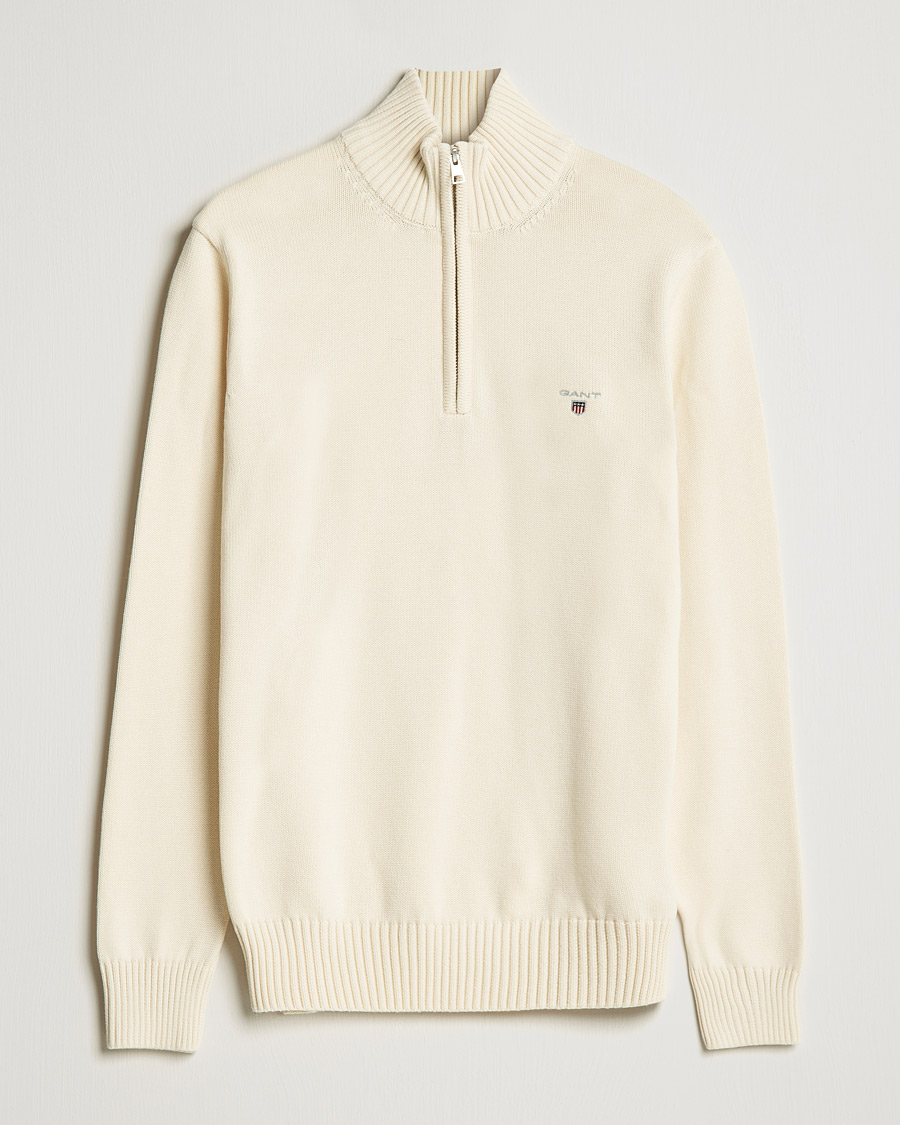 Herren | Pullover | GANT | Cotton Half Zip Cream