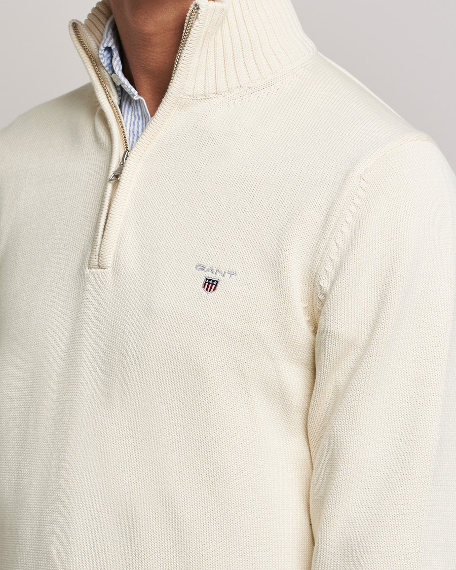 Herren | Pullover | GANT | Cotton Half Zip Cream
