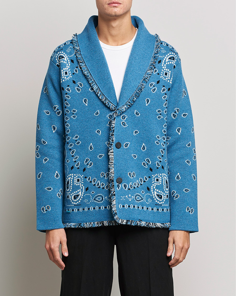 Herren | Pullover | Alanui | Icon Cashmere Jacquard Cardigan Cobalt Blue