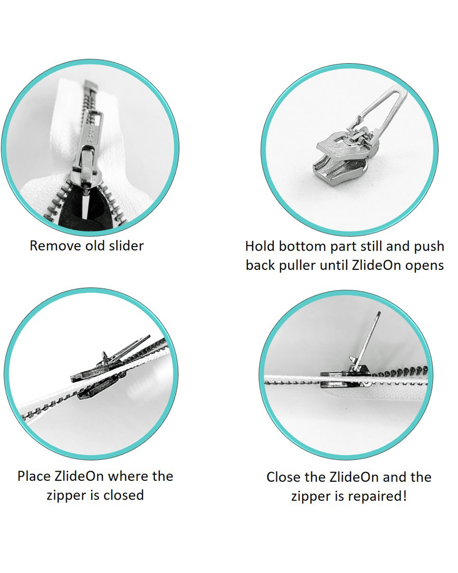 Herren | Reparatur | ZlideOn | Normal  Plastic & Metal Zipper Black XXS 