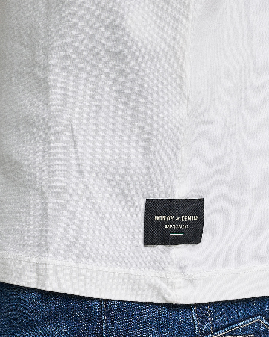 Herren | T-Shirts | Replay | Sartoriale Heavy Crew Neck T-Shirt Chalk White