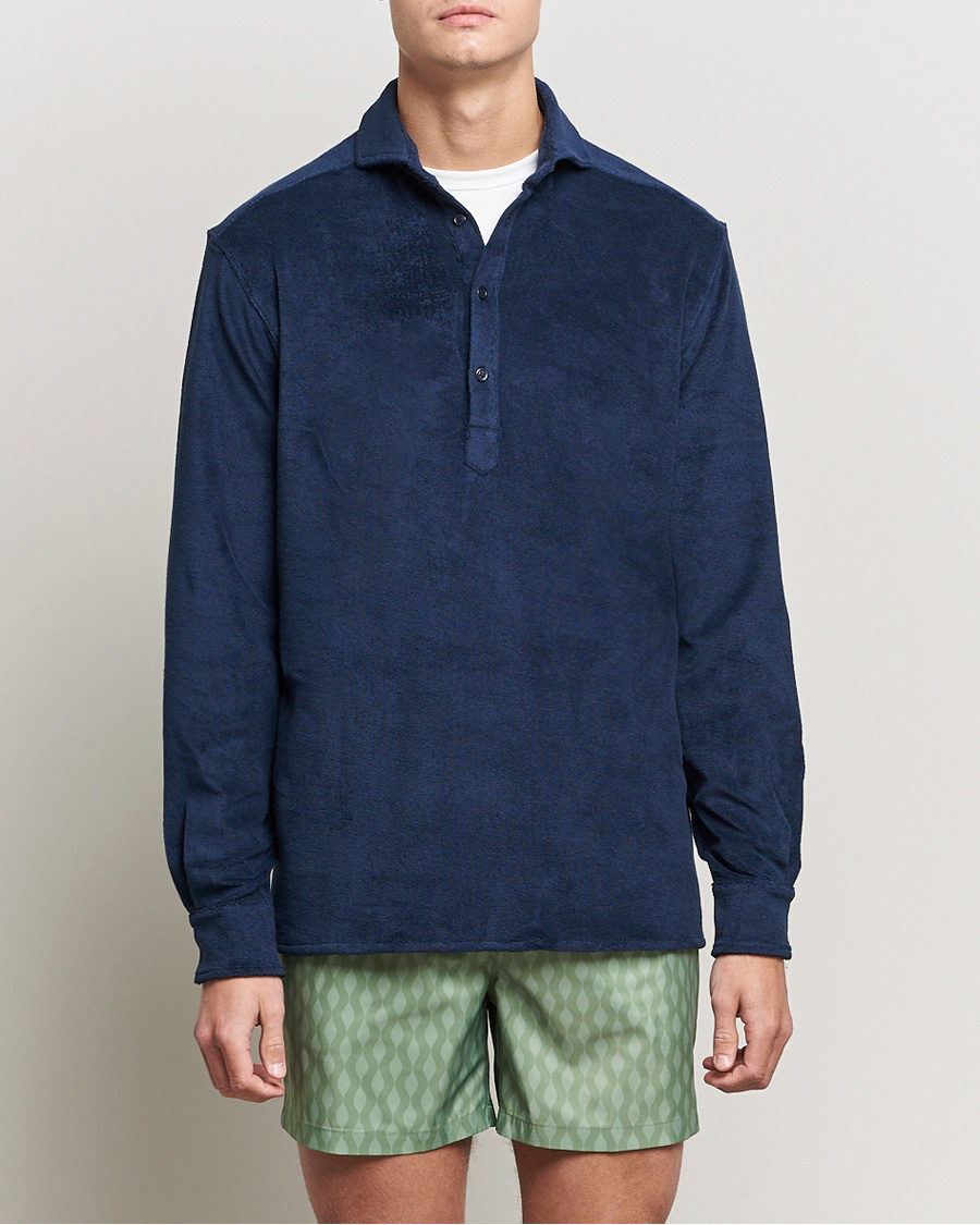 Herren | Hemden | The Resort Co | Terry Popover Shirt Navy