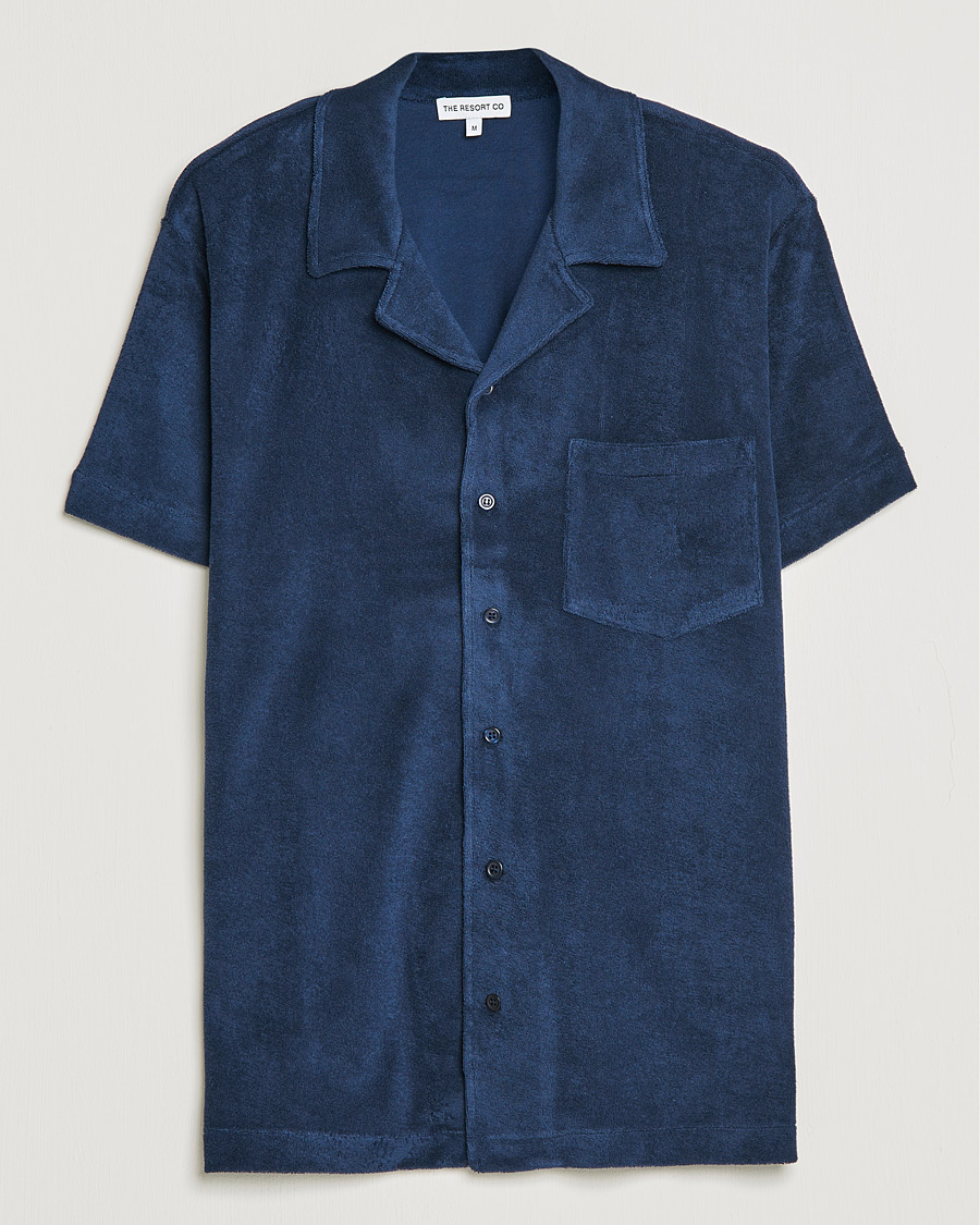 Herren | Hemden | The Resort Co | Short Sleeve Terry Resort Shirt Navy