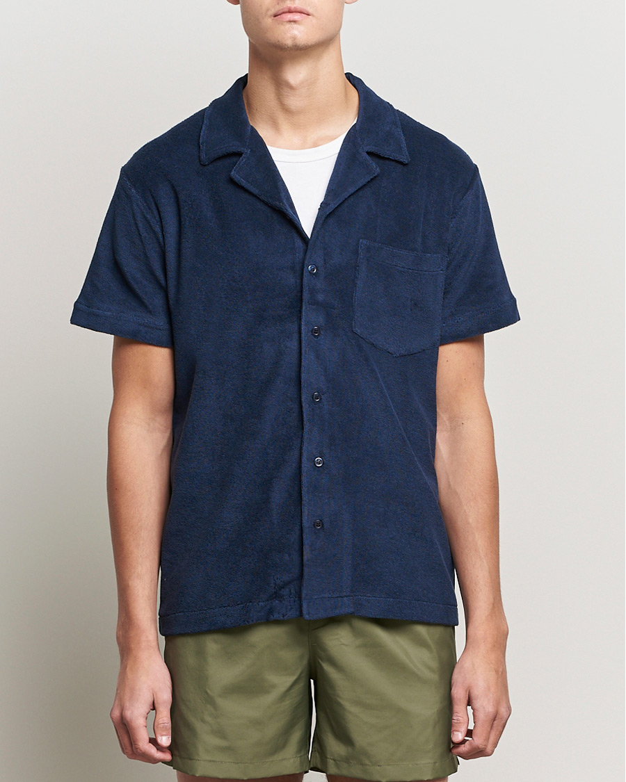 Herren | Hemden | The Resort Co | Short Sleeve Terry Resort Shirt Navy