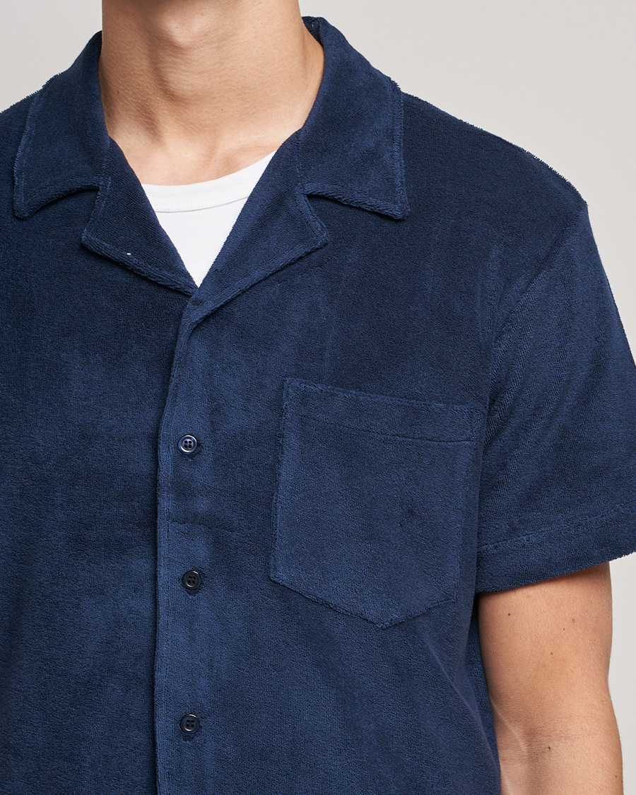 Herren | Hemden | The Resort Co | Short Sleeve Terry Resort Shirt Navy