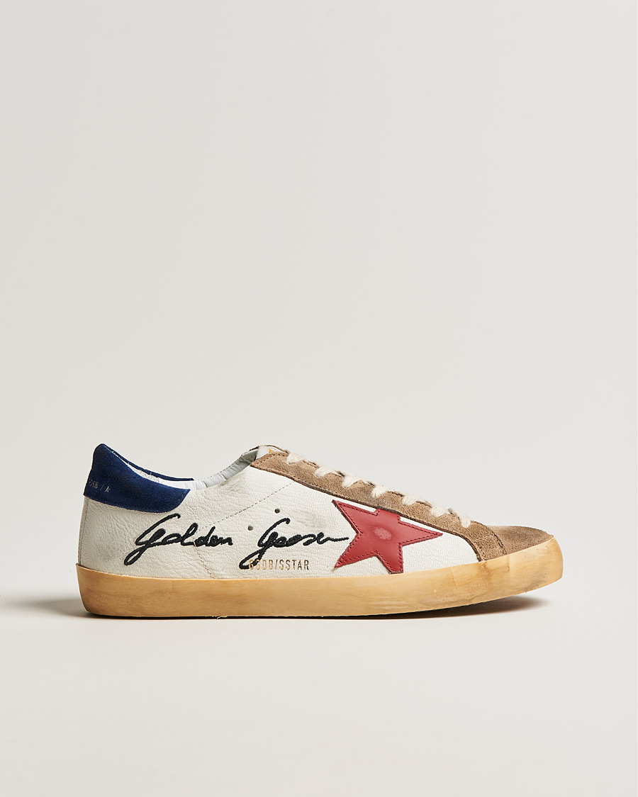 Herren | Golden Goose Deluxe Brand Super-Star Sneakers White/Red | Golden Goose | Deluxe Brand Super-Star Sneakers White/Red