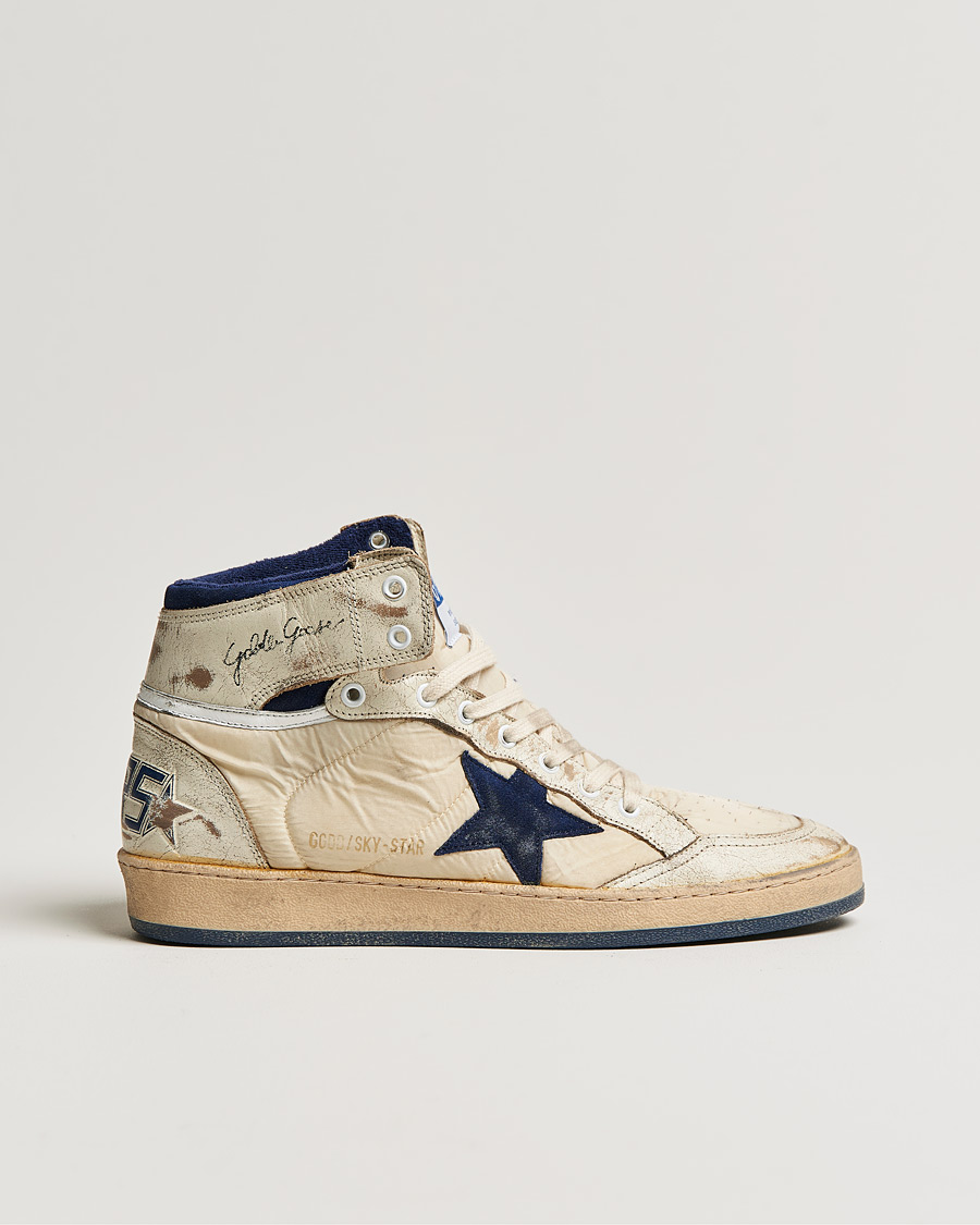 Herren | Golden Goose Deluxe Brand Sky Star Vintage Basket Sneaker White/Dark Blue | Golden Goose | Deluxe Brand Sky Star Vintage Basket Sneaker White/Dark Blue