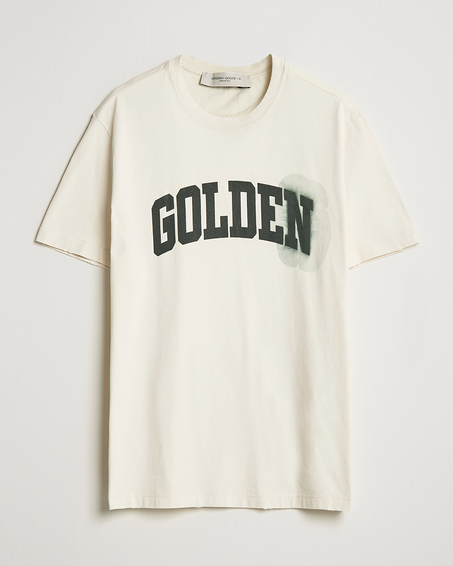 Herren | T-Shirts | Golden Goose | Deluxe Brand Journey Logo T-Shirt Bone White