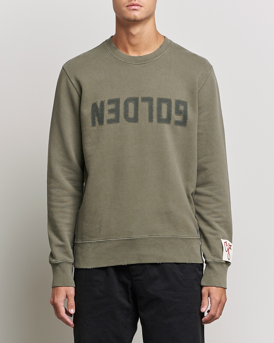 Herren | Pullover | Golden Goose | Deluxe Brand Distressed Cotton Sweatshirt Dusty Olive
