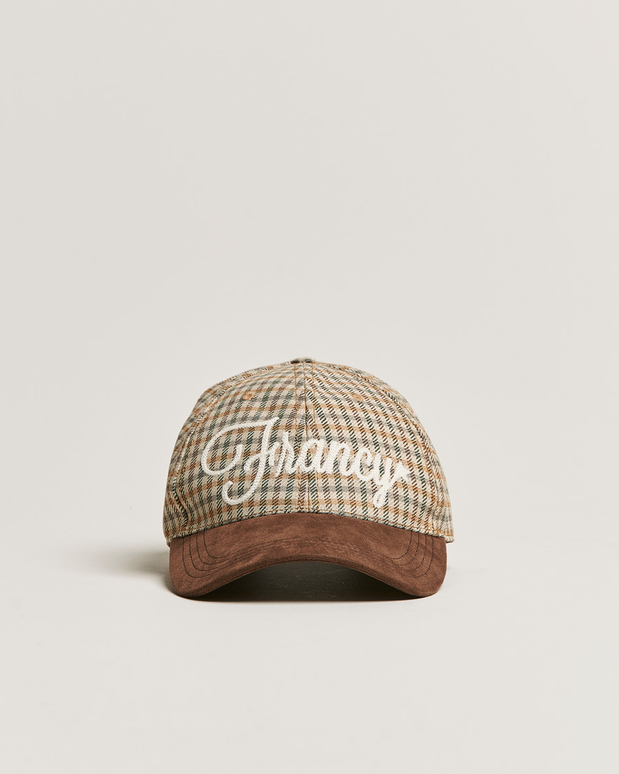 Herren | Golden Goose Deluxe Brand Alcantara Baseball Cap Brown Check | Golden Goose | Deluxe Brand Alcantara Baseball Cap Brown Check