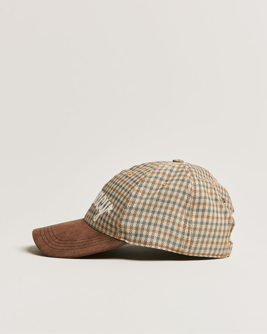 Herren | Golden Goose Deluxe Brand Alcantara Baseball Cap Brown Check | Golden Goose | Deluxe Brand Alcantara Baseball Cap Brown Check