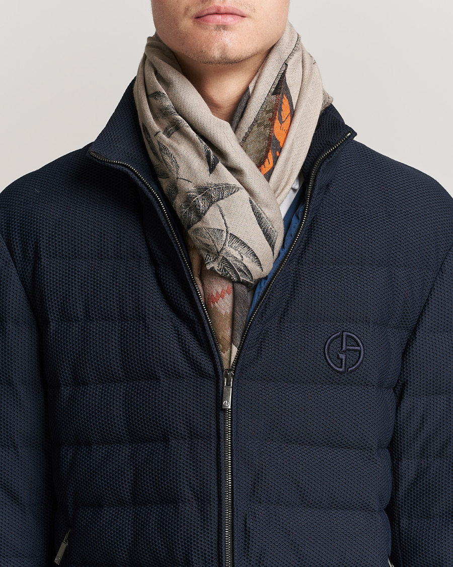 Herren | Etro Houndstooth Jacquard Scarf Black/Orange | Etro | Houndstooth Jacquard Scarf Black/Orange