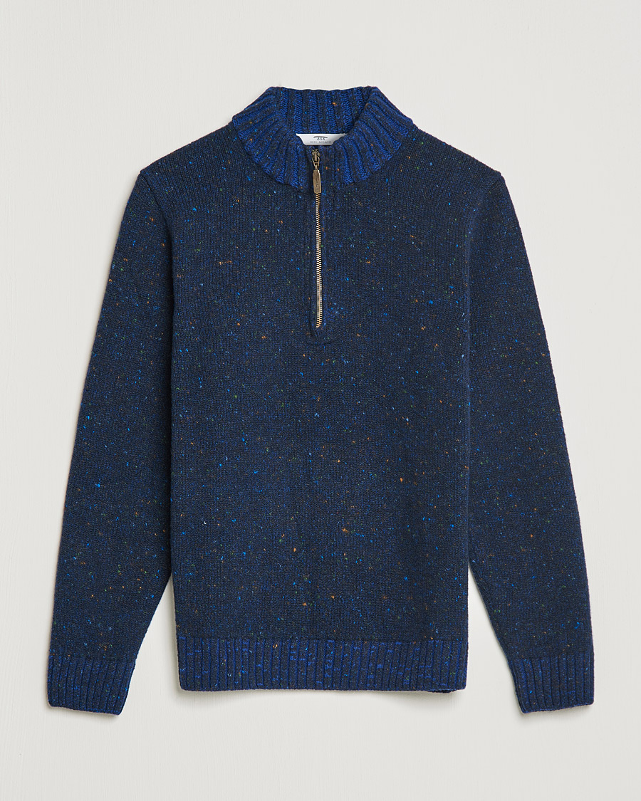 Herren | Pullover | Inis Meáin | Wool/Cashmere Half Zip Navy