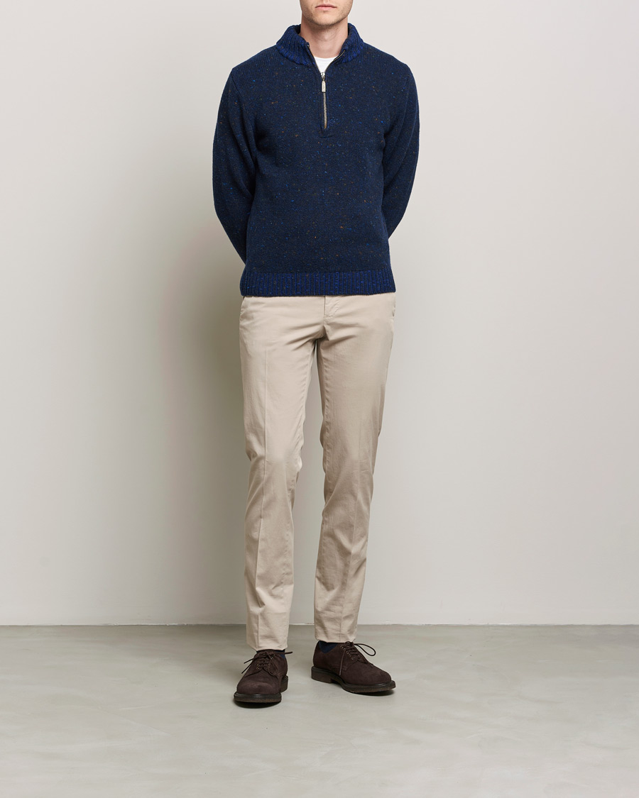 Herren | Pullover | Inis Meáin | Wool/Cashmere Half Zip Navy