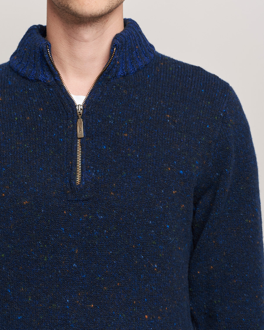 Herren | Pullover | Inis Meáin | Wool/Cashmere Half Zip Navy
