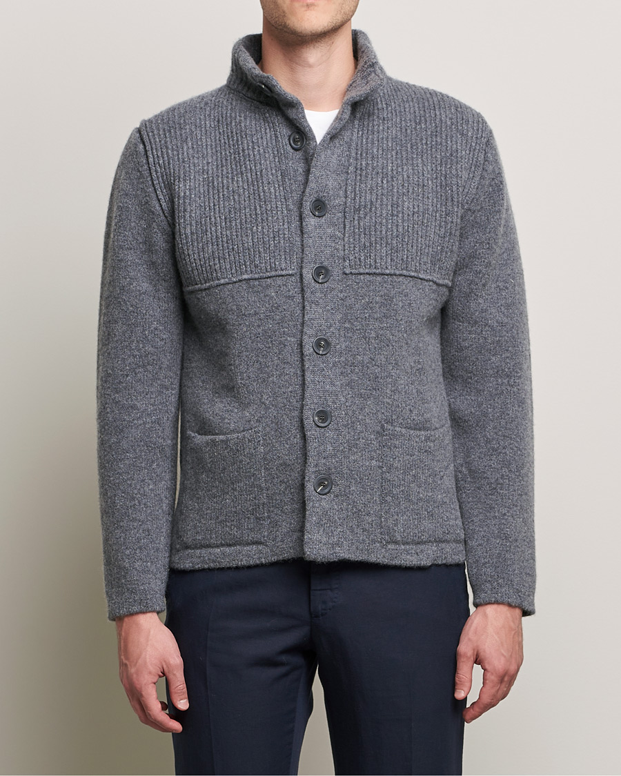 Herren | Pullover | Inis Meáin | Heavy Wool Cardigan Grey