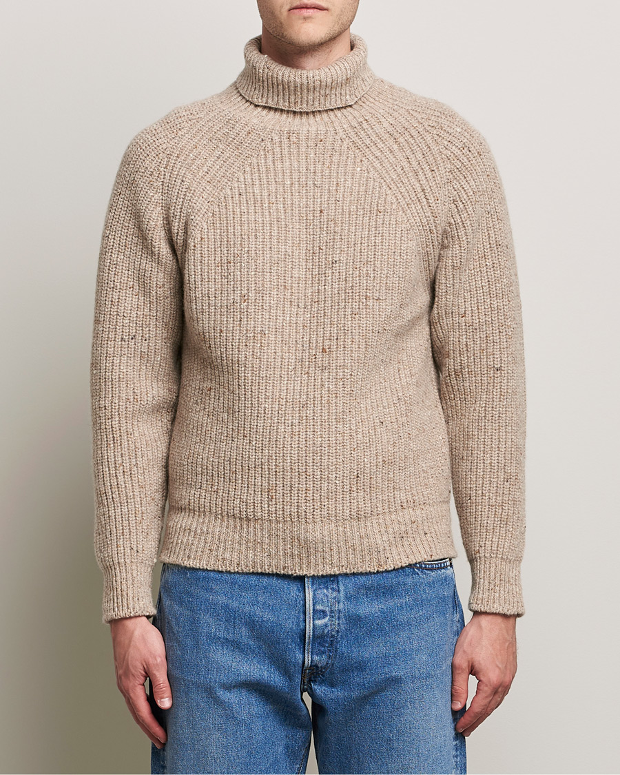 Herren | Pullover | Inis Meáin | Wool/Cashmere Boatbuilder Turtleneck Beige