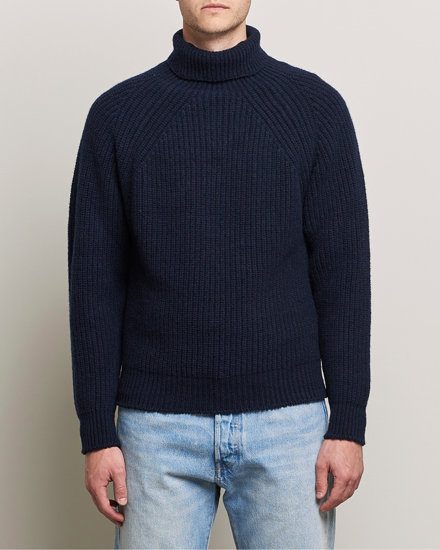 Herren | Pullover | Inis Meáin | Wool/Cashmere Boatbuilder Turtleneck Navy