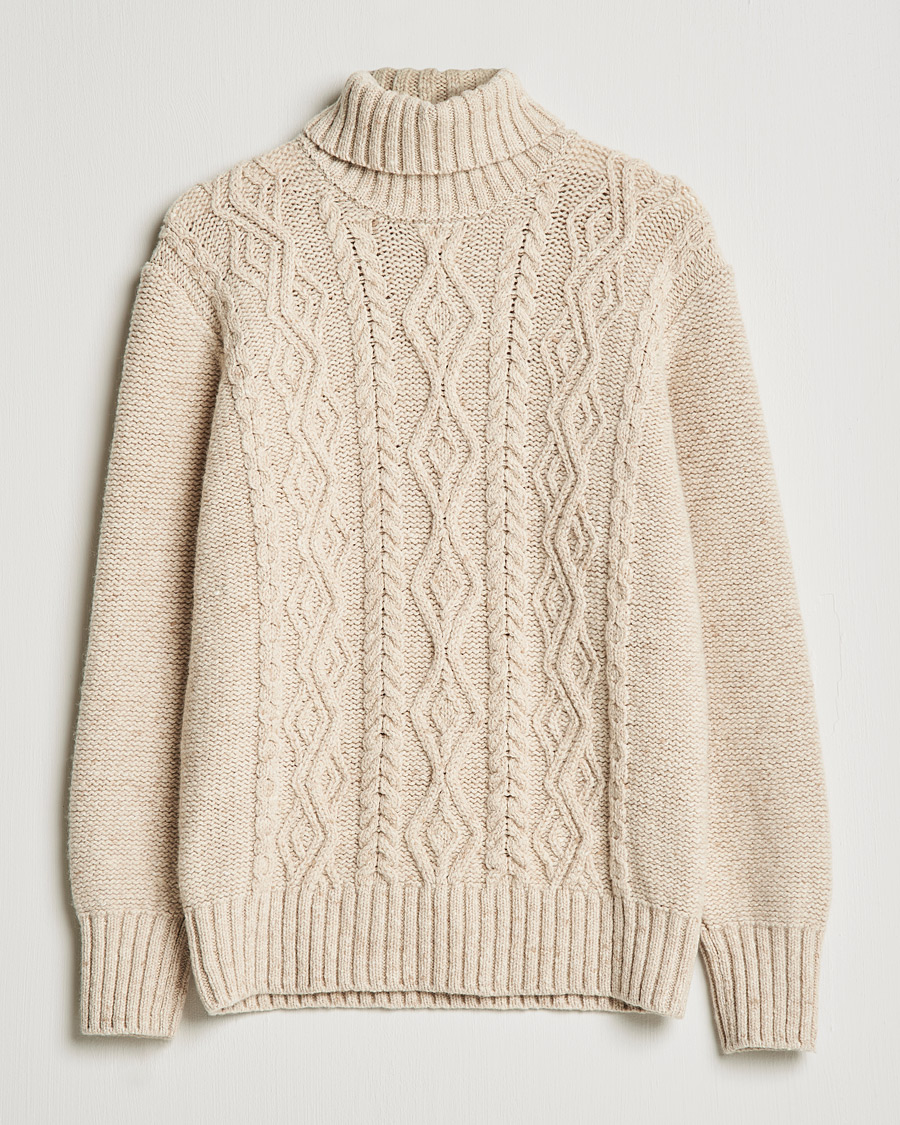 Herren | Pullover | Inis Meáin | Wool/Cashmere Aran Turtleneck Beige
