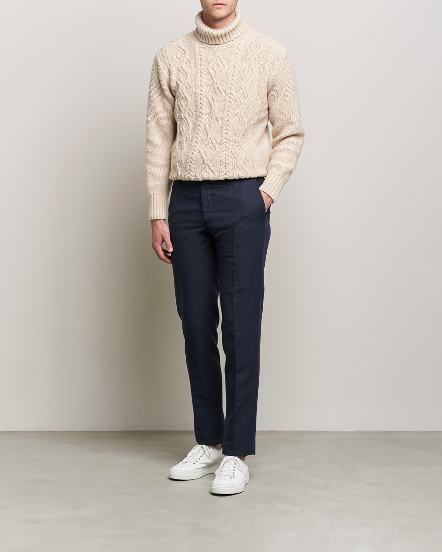 Herren | Pullover | Inis Meáin | Wool/Cashmere Aran Turtleneck Beige