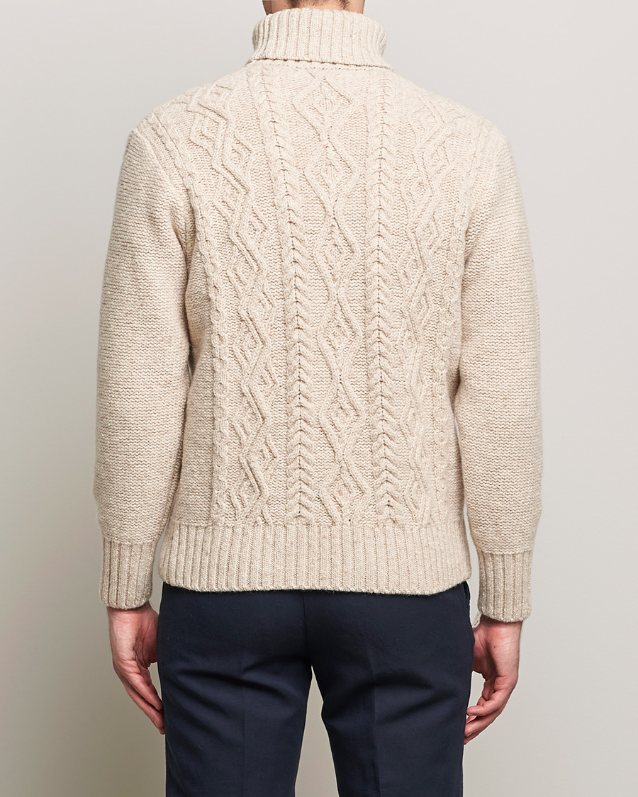 Herren | Pullover | Inis Meáin | Wool/Cashmere Aran Turtleneck Beige
