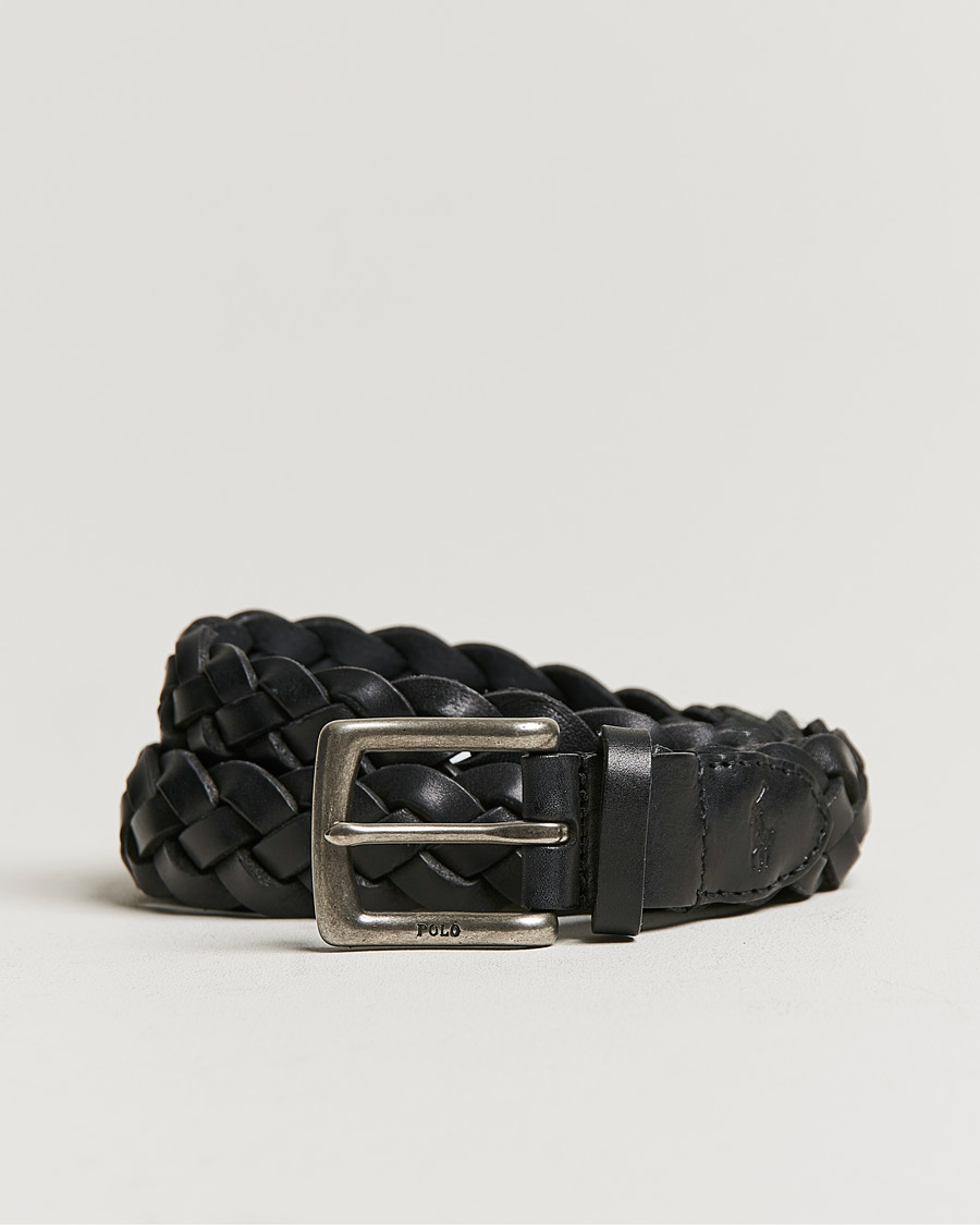 Herren | Polo Ralph Lauren Wide Braided Belt Black | Polo Ralph Lauren | Wide Braided Belt Black