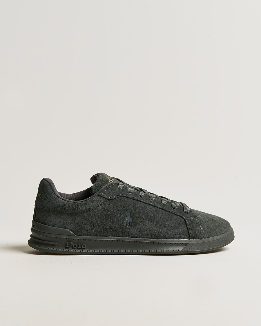 Herren | Polo Ralph Lauren Heritage Court II Suede Sneaker Charcoal Grey | Polo Ralph Lauren | Heritage Court II Suede Sneaker Charcoal Grey