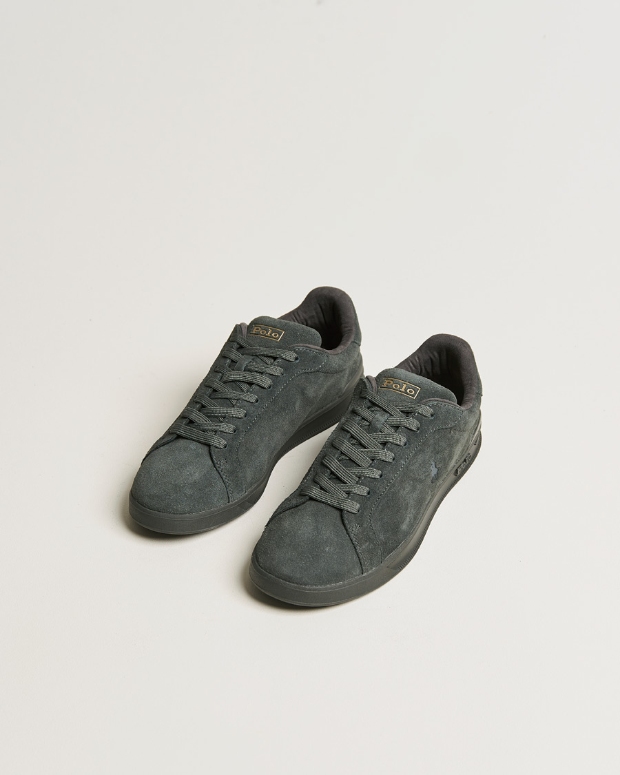 Herren | Polo Ralph Lauren Heritage Court II Suede Sneaker Charcoal Grey | Polo Ralph Lauren | Heritage Court II Suede Sneaker Charcoal Grey