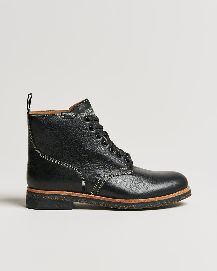 Herren | Polo Ralph Lauren RL Oiled Leather Boot Black | Polo Ralph Lauren | RL Oiled Leather Boot Black