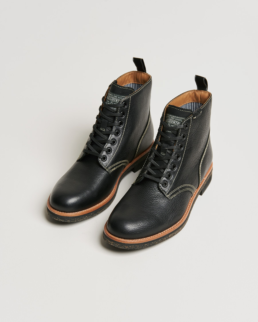 Herren | Polo Ralph Lauren RL Oiled Leather Boot Black | Polo Ralph Lauren | RL Oiled Leather Boot Black