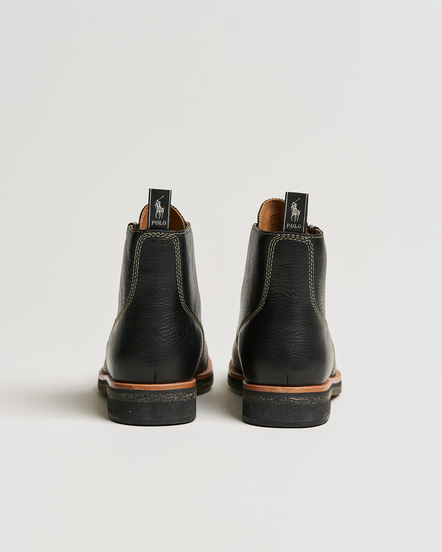 Herren | Polo Ralph Lauren RL Oiled Leather Boot Black | Polo Ralph Lauren | RL Oiled Leather Boot Black