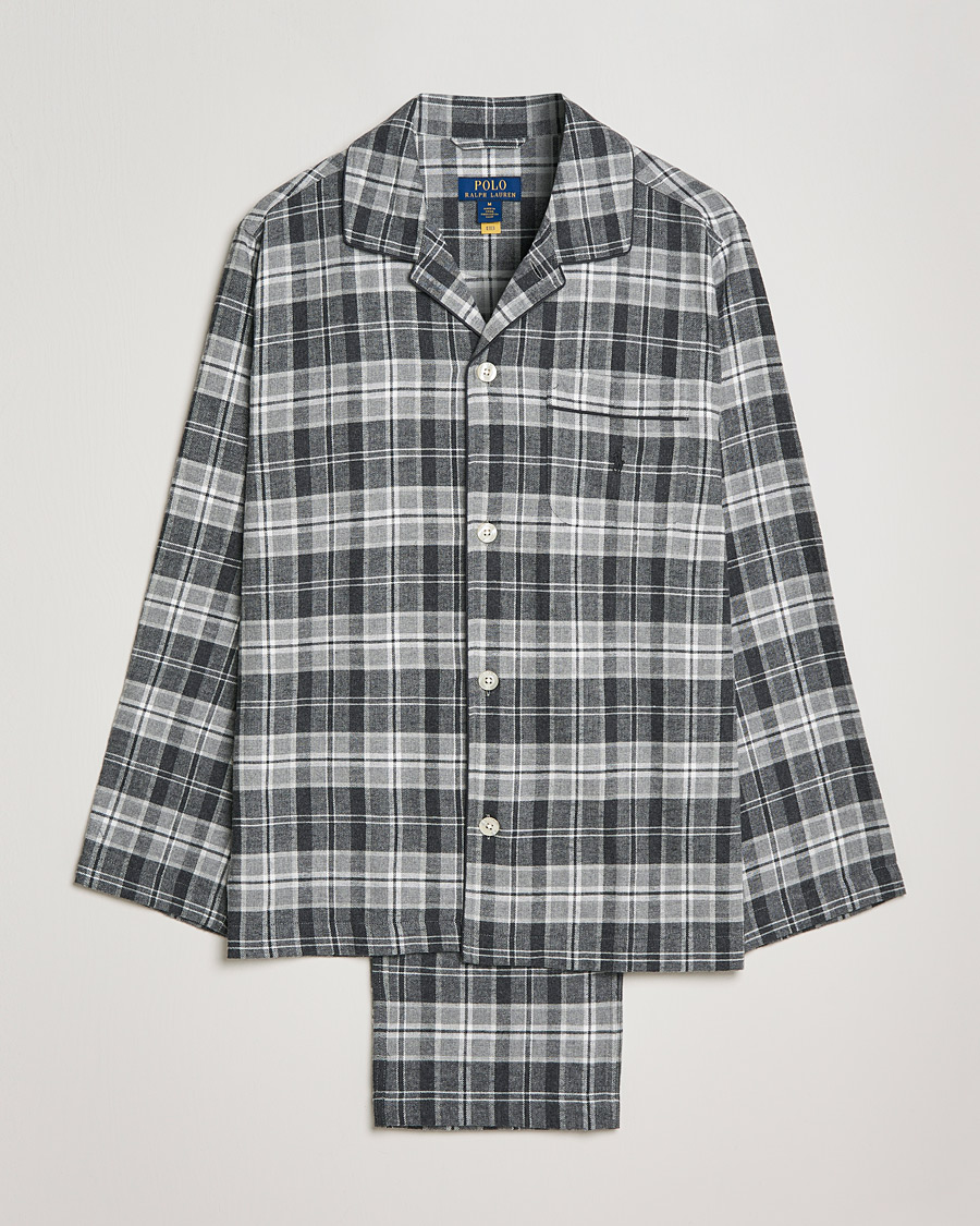 Herren | Schlafanzüge & Bademäntel | Polo Ralph Lauren | Checked Flannel Pyjama Set Grey Heather