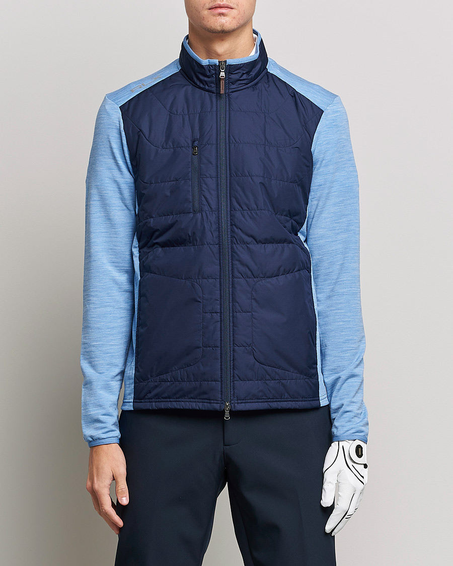 Herren | Pullover | RLX Ralph Lauren | Performance Wool Full Zip Hybrid Sweater Navy/Blue