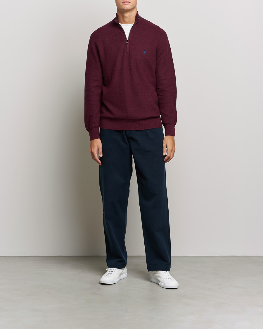 Herren | Pullover | Polo Ralph Lauren | Textured Half-Zip Aged Wine Heather