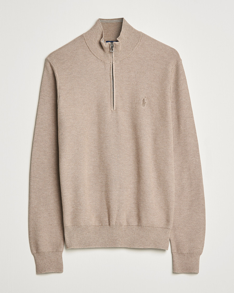 Herren | Pullover | Polo Ralph Lauren | Textured Half-Zip Honey Brown Heather