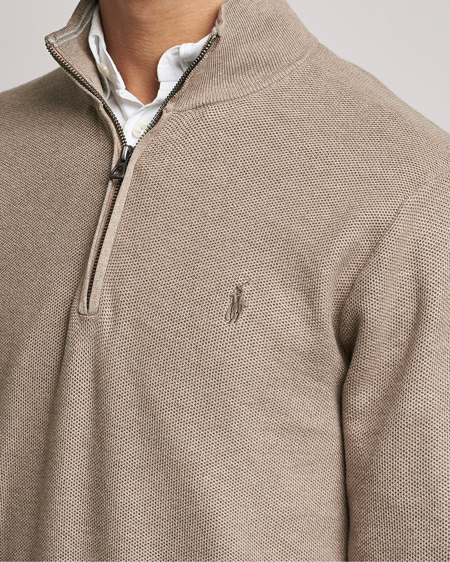 Herren | Pullover | Polo Ralph Lauren | Textured Half-Zip Honey Brown Heather