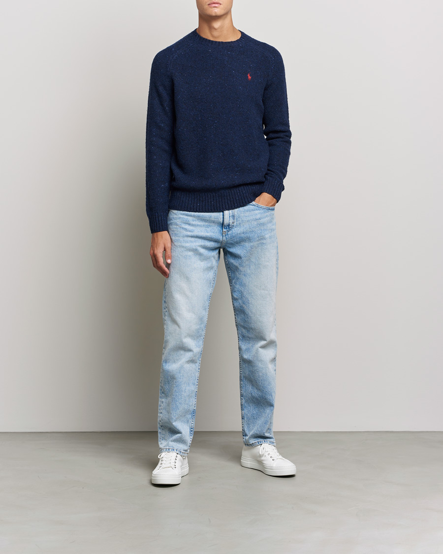Herren | Pullover | Polo Ralph Lauren | Wool Donegal Knitted Sweater Navy
