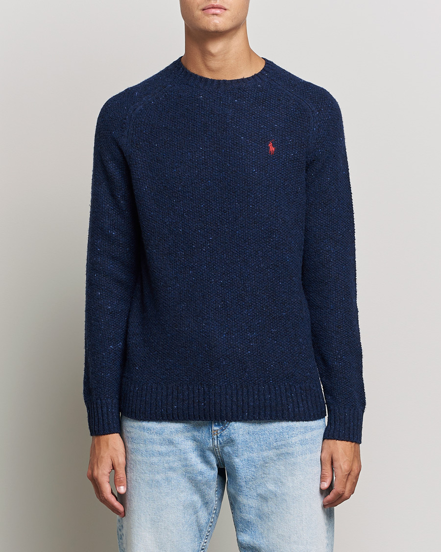 Herren | Pullover | Polo Ralph Lauren | Wool Donegal Knitted Sweater Navy