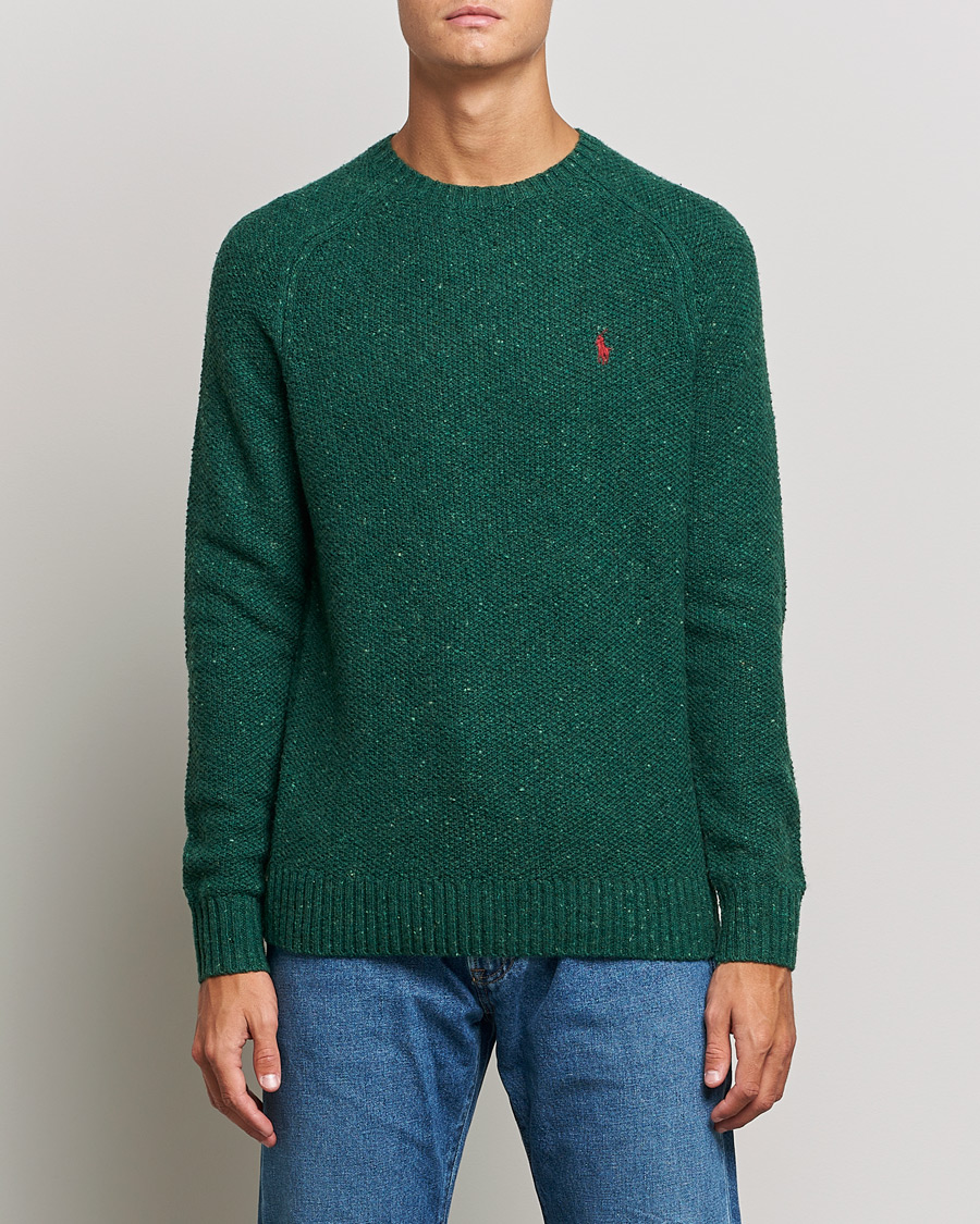 Herren | Pullover | Polo Ralph Lauren | Wool Donegal Knitted Sweater Forest Green