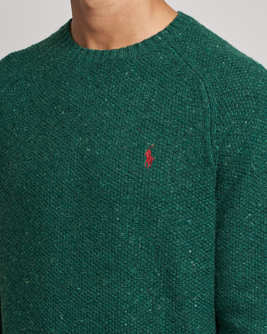 Herren | Pullover | Polo Ralph Lauren | Wool Donegal Knitted Sweater Forest Green
