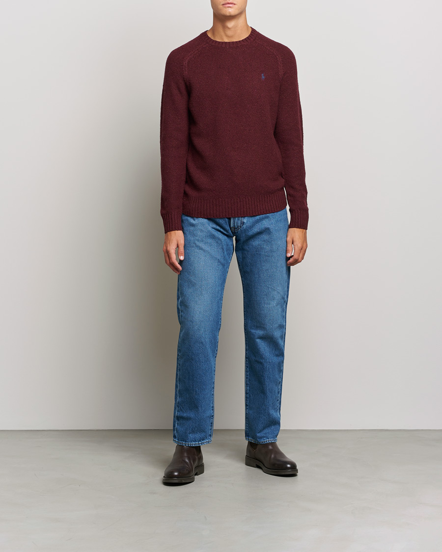 Herren | Pullover | Polo Ralph Lauren | Wool Donegal Knitted Sweater Burgundy