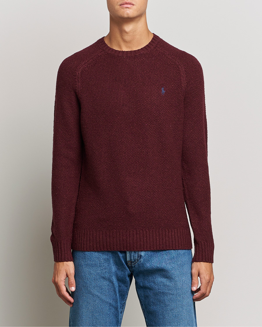 Herren | Pullover | Polo Ralph Lauren | Wool Donegal Knitted Sweater Burgundy