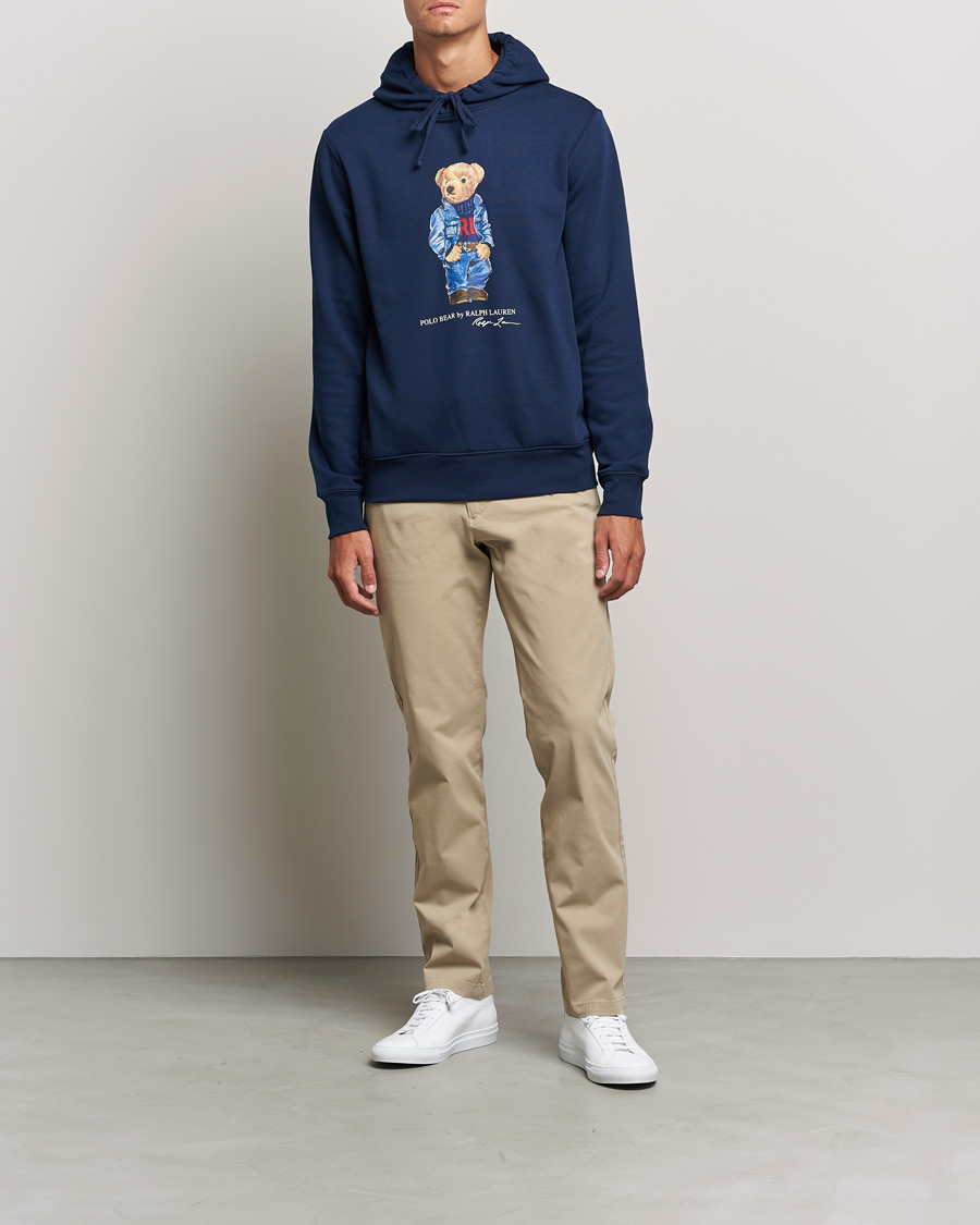 Herren | Pullover | Polo Ralph Lauren | Printed Denim Bear Hoodie Cruise Navy