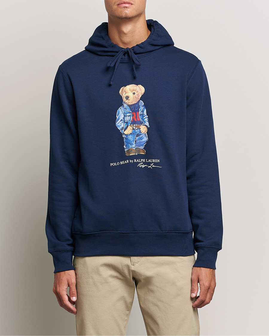 Herren | Pullover | Polo Ralph Lauren | Printed Denim Bear Hoodie Cruise Navy