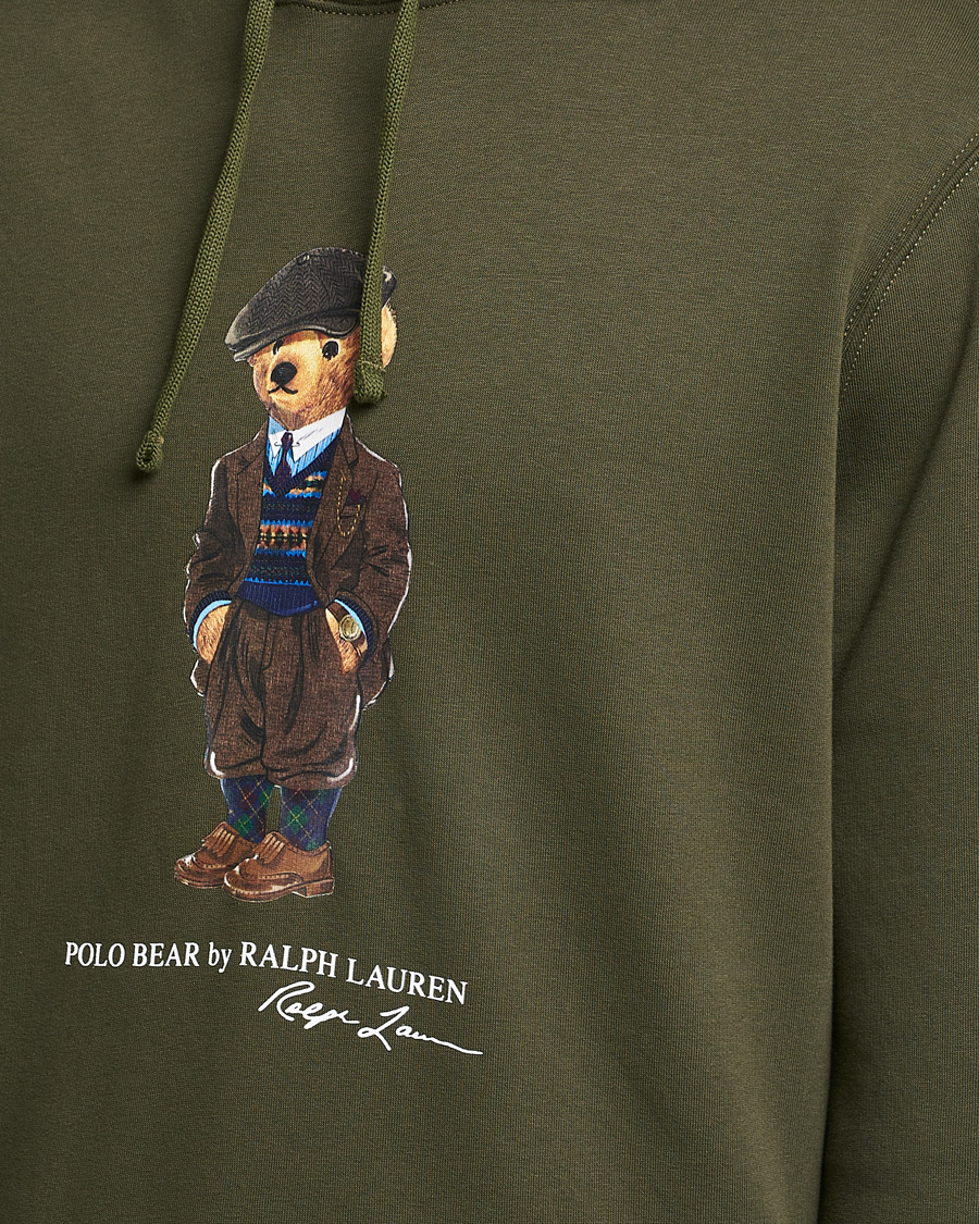 Herren | Pullover | Polo Ralph Lauren | Printed Denim Bear Hoodie Army Olive