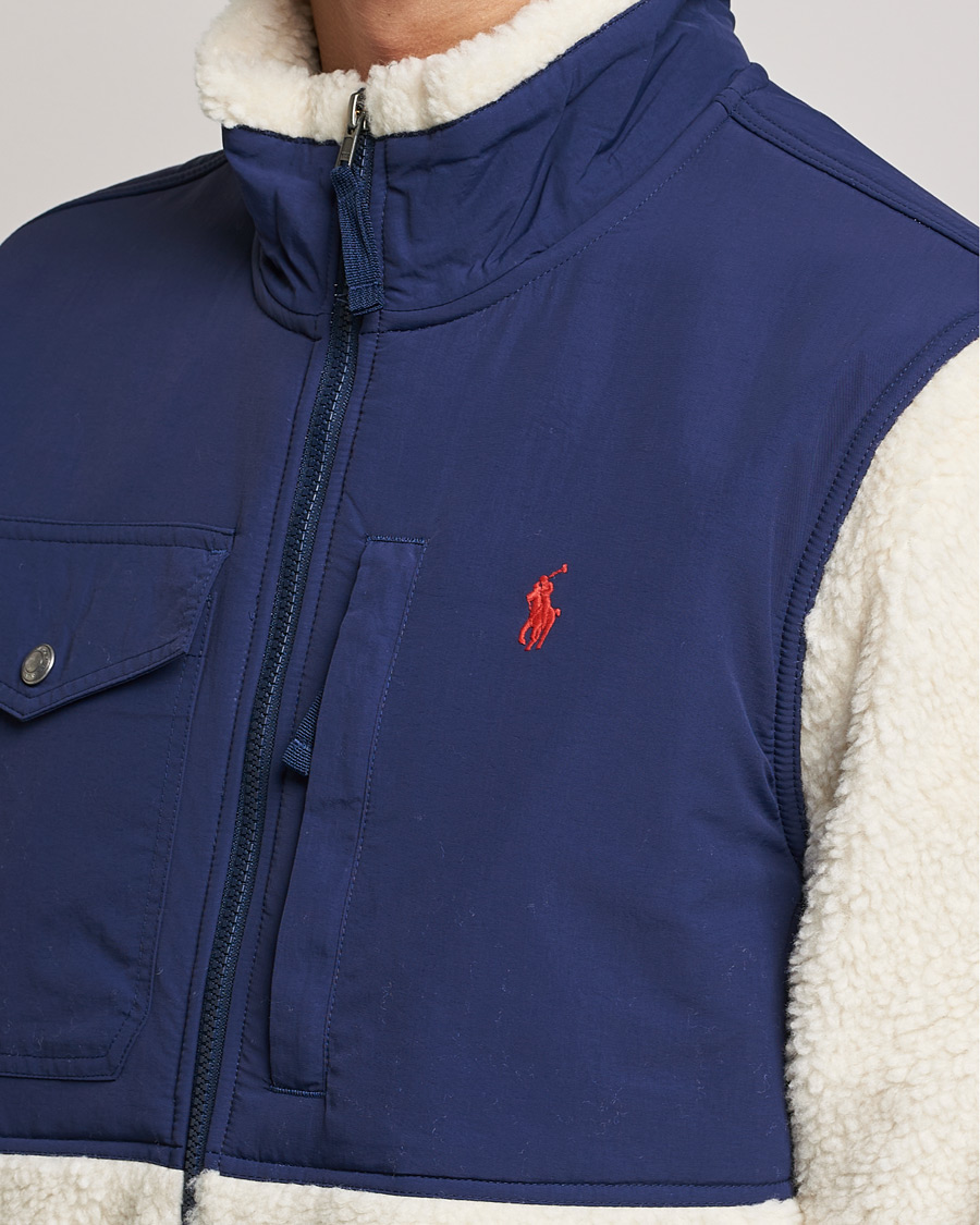 Herren | Pullover | Polo Ralph Lauren | Bonded Sherpa Full Zip Sweater Creme/Navy