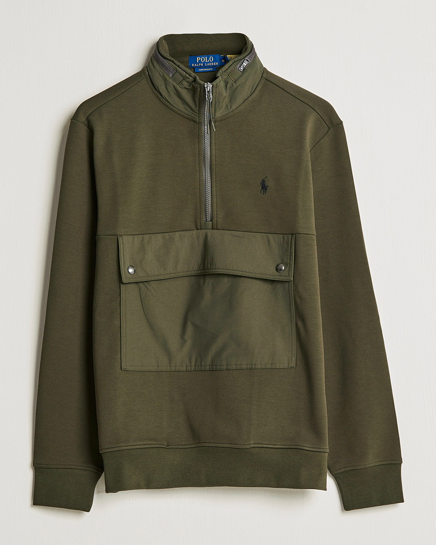 Herren | Pullover | Polo Ralph Lauren | Double Knit Pocket Half Zip Sweater Company Olive