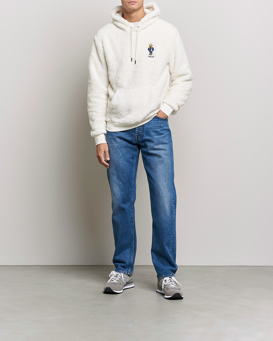 Herren | Pullover | Polo Ralph Lauren | Curly Sherpa Bear Hoodie Antique Cream