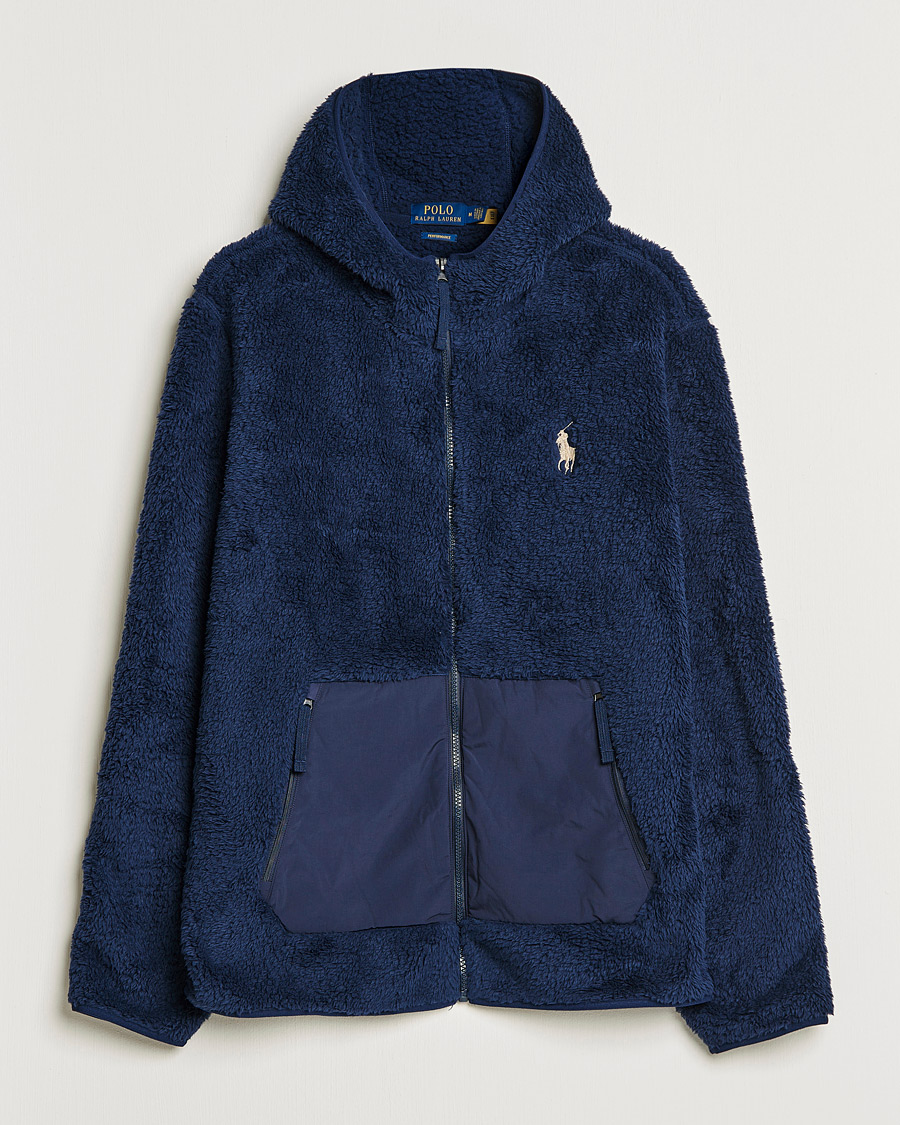 Herren | Pullover | Polo Ralph Lauren | Curly Sherpa Full Zip Hoodie Newport Navy